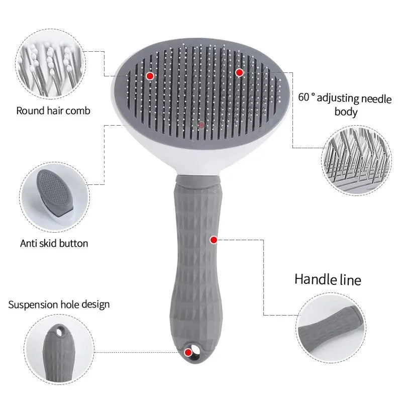 Brosse Autonettoyante Anti-Poils pour Chiens & Chats